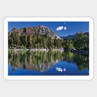 Sherwin Lake Reflects Mountains Sticker